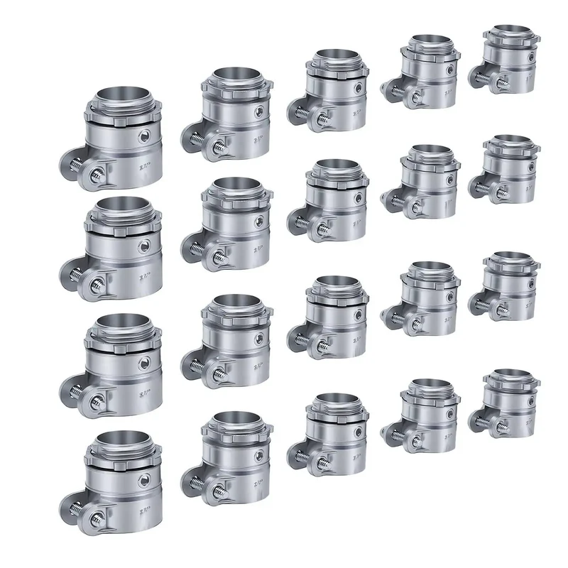 Top Shelf Twenty Pack Of 3/4 Inch Zinc Alloy Squeeze Connector Conduit Fittings Crafted For Flexible Metal Wiring And Quick Junction Box Hookups Reliable Gear That Gives You More Bang For Your Buck