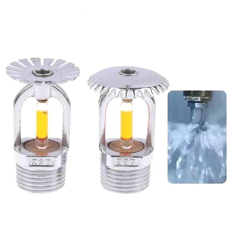 Top Shelf Hidden Fire Sprinkler Head With Quick Response Trigger At Fifty Seven Celsius, Concealed Side Mount For Tight Ceilings, Dual Vertical Down Spray Flow, Smooth Operator Safety Rig For Home Or Garage Upgrade
