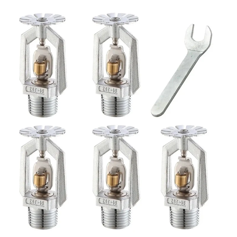 Five Pack DN15 Fire Sprinkler Heads Heavy Duty With A Fusible Alloy Core Rated At 72 Degrees Celsius To Crush Winter Chill And Deliver Straight Up Reliable Instant Spray For Any Outdoor Setup