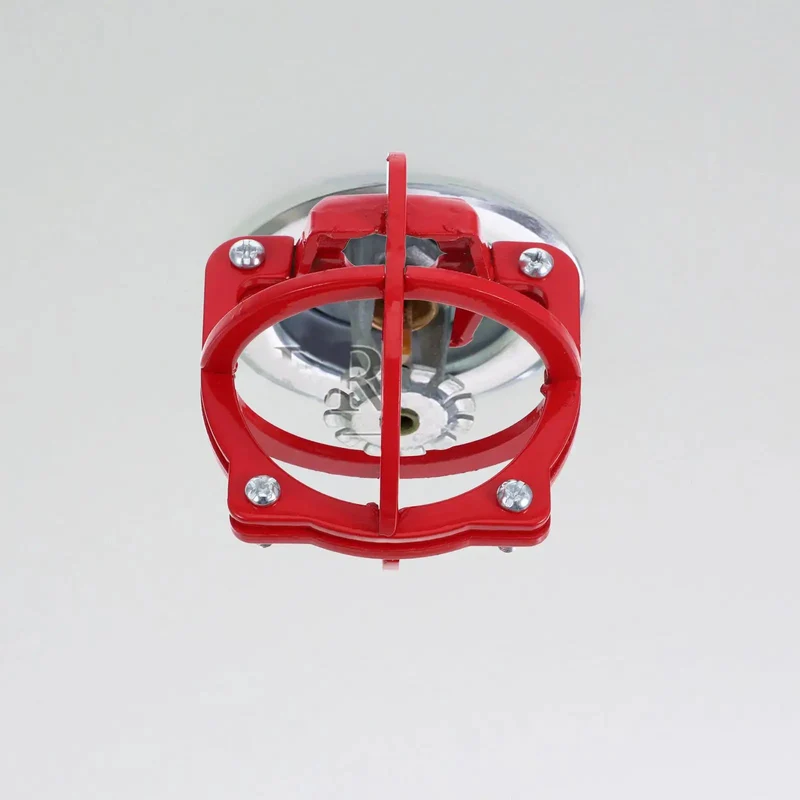Bulldog Tough Fire Sprinkler Head Cage Guard and Protector for 1/2 Inch Iron Pipe in Bright Red Finish to Take the Beating from Forklifts and Hand Tools while Keeping Your Life Safety Gear Solid as Rock when You Need It