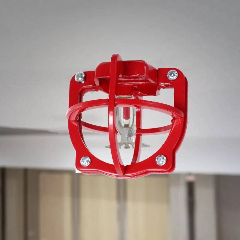 Bulldog Tough Fire Sprinkler Head Cage Guard and Protector for 1/2 Inch Iron Pipe in Bright Red Finish to Take the Beating from Forklifts and Hand Tools while Keeping Your Life Safety Gear Solid as Rock when You Need It