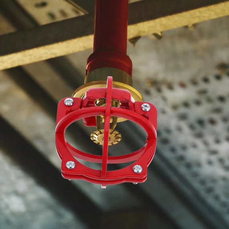 Bulldog Tough Fire Sprinkler Head Cage Guard and Protector for 1/2 Inch Iron Pipe in Bright Red Finish to Take the Beating from Forklifts and Hand Tools while Keeping Your Life Safety Gear Solid as Rock when You Need It