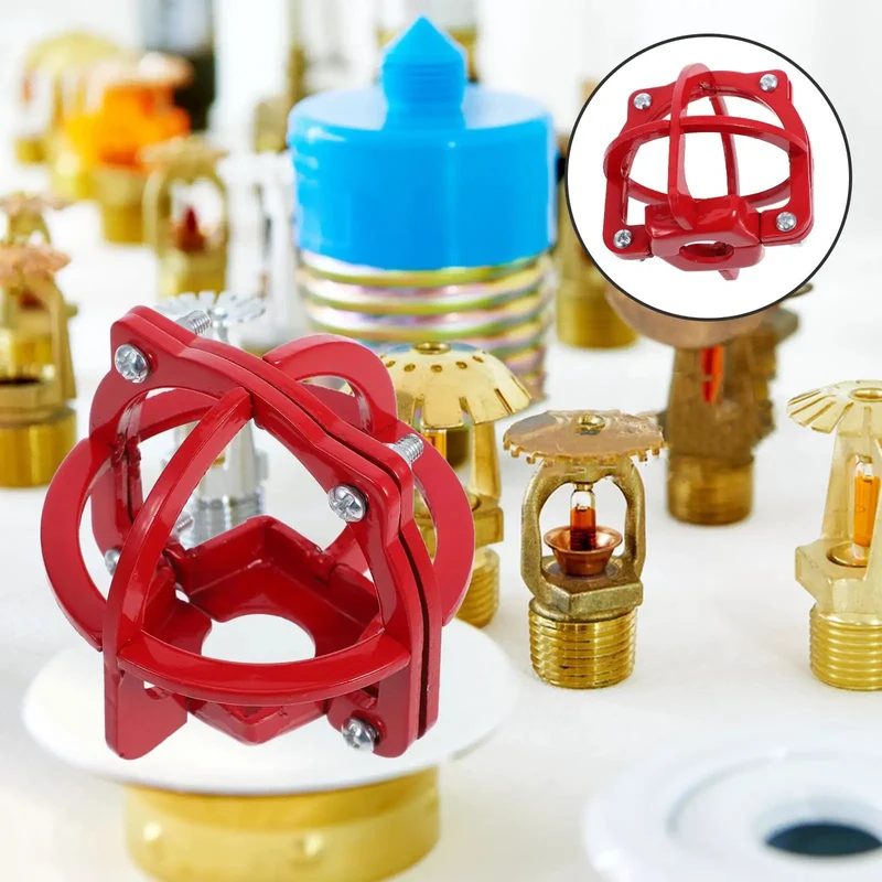 Bulldog Tough Fire Sprinkler Head Cage Guard and Protector for 1/2 Inch Iron Pipe in Bright Red Finish to Take the Beating from Forklifts and Hand Tools while Keeping Your Life Safety Gear Solid as Rock when You Need It