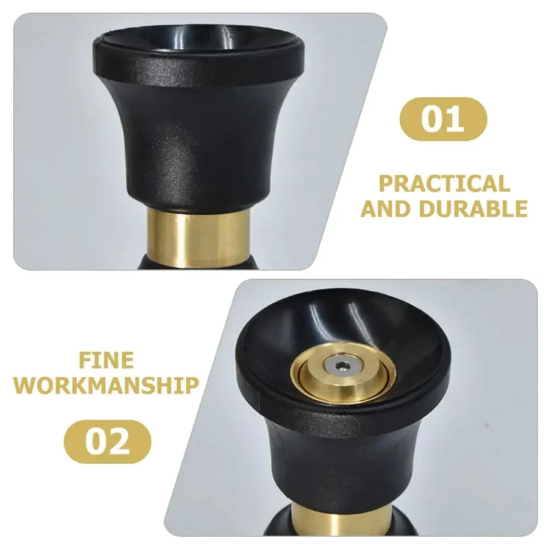 Hella Slick High Performance Water Sprinkler Head with Zinc Alloy Nozzle for Heavy Duty Garden Irrigation and Car Wash plus Deck and Gutter Cleaning Black Multi Mode Spray Full Control