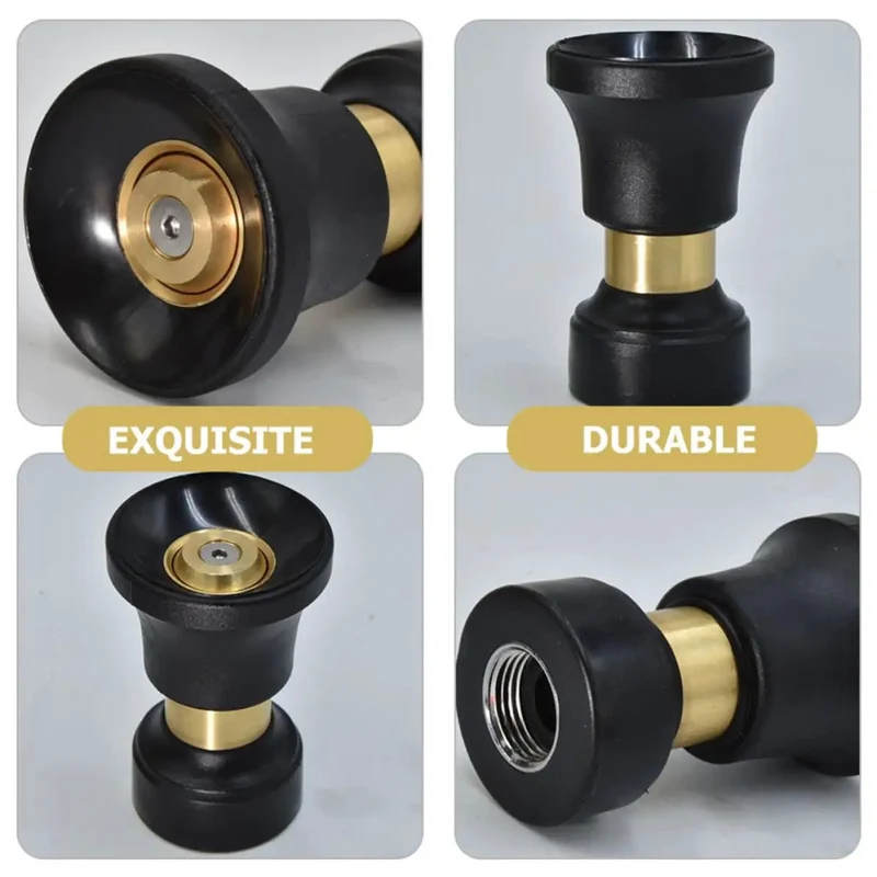 Hella Slick High Performance Water Sprinkler Head with Zinc Alloy Nozzle for Heavy Duty Garden Irrigation and Car Wash plus Deck and Gutter Cleaning Black Multi Mode Spray Full Control