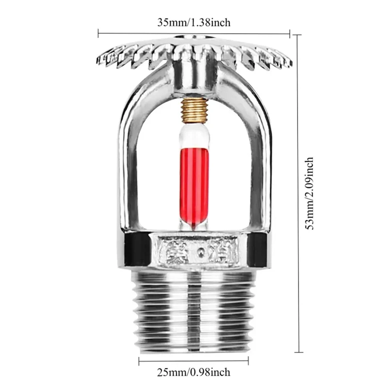Top Shelf 5 Pack Fire Sprinkler Heads Chrome Plated Brass Heat Activated Upright Design Three Quarter Inch Dn20 K115 Rating Pro Grade Fixtures For Real World Commercial Safety