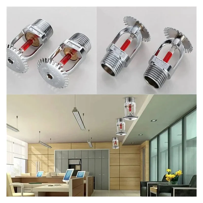 Knockout 5 Pack Heavy Duty Brass Fire Sprinkler Heads 155 Degree Fahrenheit Upright Design Featuring Fast Break Glass Bulbs For Unbeatable Indoor Defense Upgrades