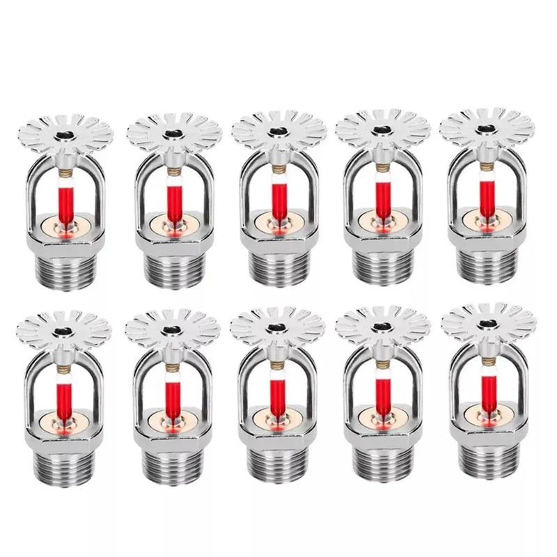 Straight Up Reliable Fire Sprinkler Heads 10 Pack Pendant Style Quick Response Kit Featuring Red Glass Bulb And 155F Trigger Temp Heavy Duty Alloy Build Hella Tough For No Sweat Mounting
