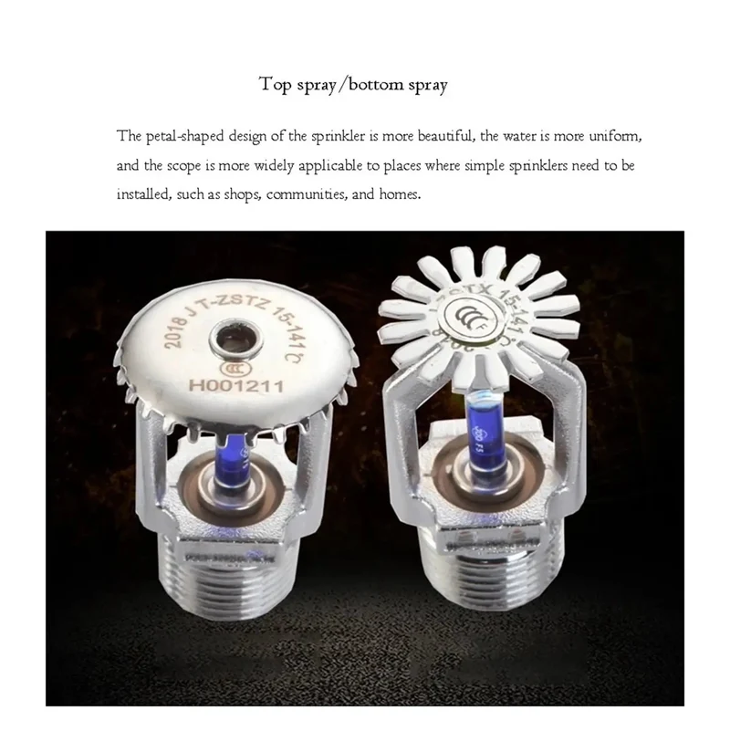 141C Automatic Fire Sprinkler Head Crafted For Straight Up Pendent Or Upright Water Spray Systems Heat Triggered Fo Real Quick Mount And Solid Home Safety Shield