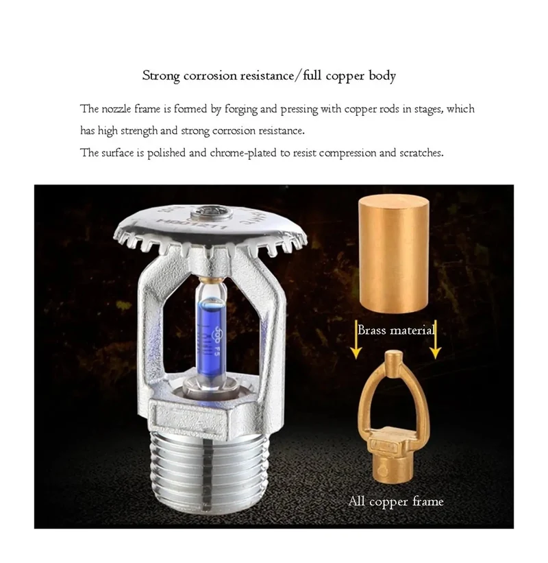 141C Automatic Fire Sprinkler Head Crafted For Straight Up Pendent Or Upright Water Spray Systems Heat Triggered Fo Real Quick Mount And Solid Home Safety Shield