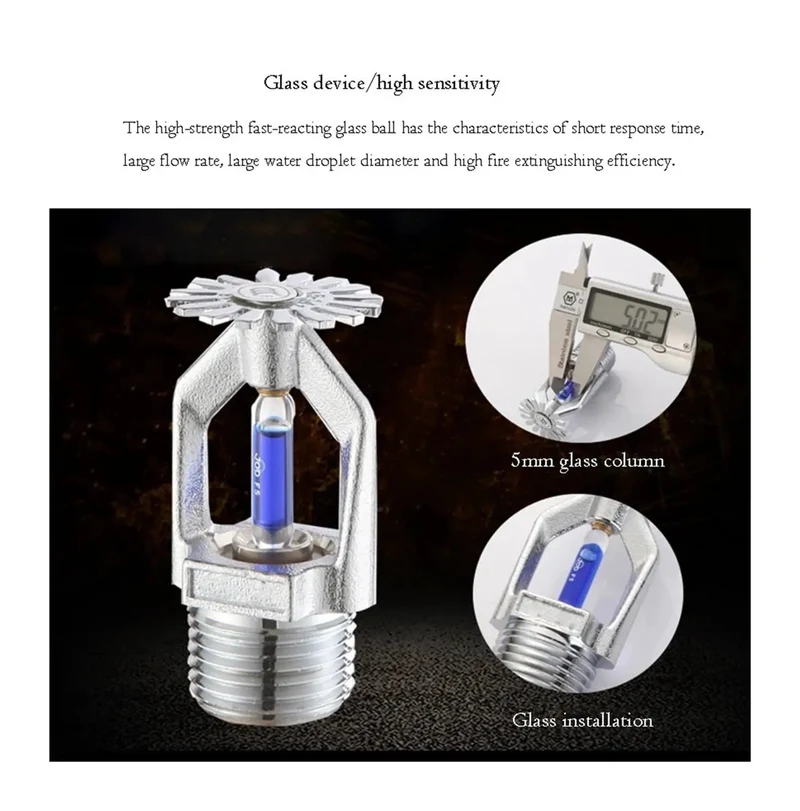 141C Automatic Fire Sprinkler Head Crafted For Straight Up Pendent Or Upright Water Spray Systems Heat Triggered Fo Real Quick Mount And Solid Home Safety Shield