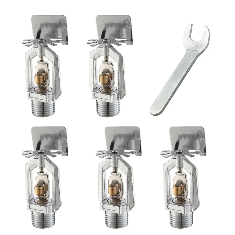 Five Pack Dn15 Outdoor Fire Sprinkler Heads With 72 Celsius Heat Activation And Antifreeze Fusible Alloy Constructed For Heavy Duty Reliability And Top Shelf Building Security