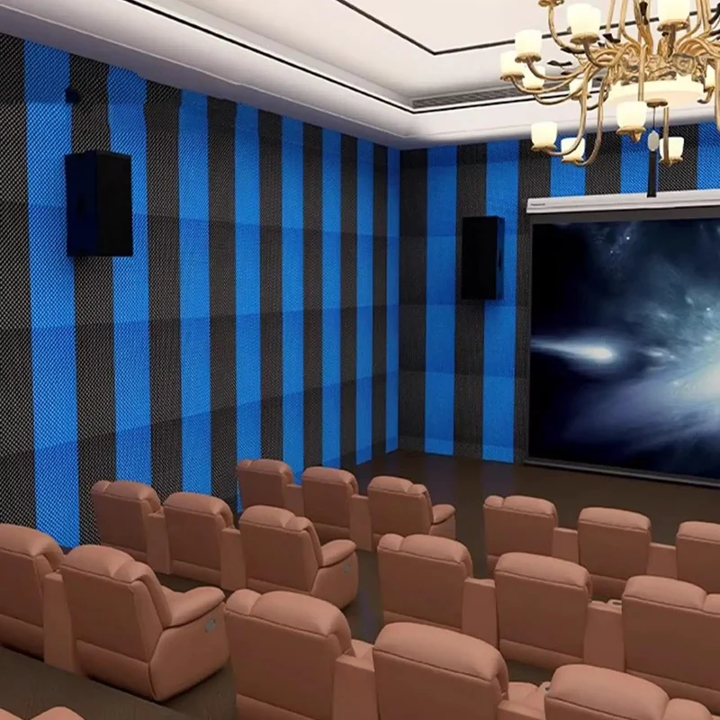 7cm Self-Adhesive Acoustic Foam Panel, High-Density Sound Absorbing Wall Padding, 1 x 50m for Recording Studio, Office & Home Theater, Blue