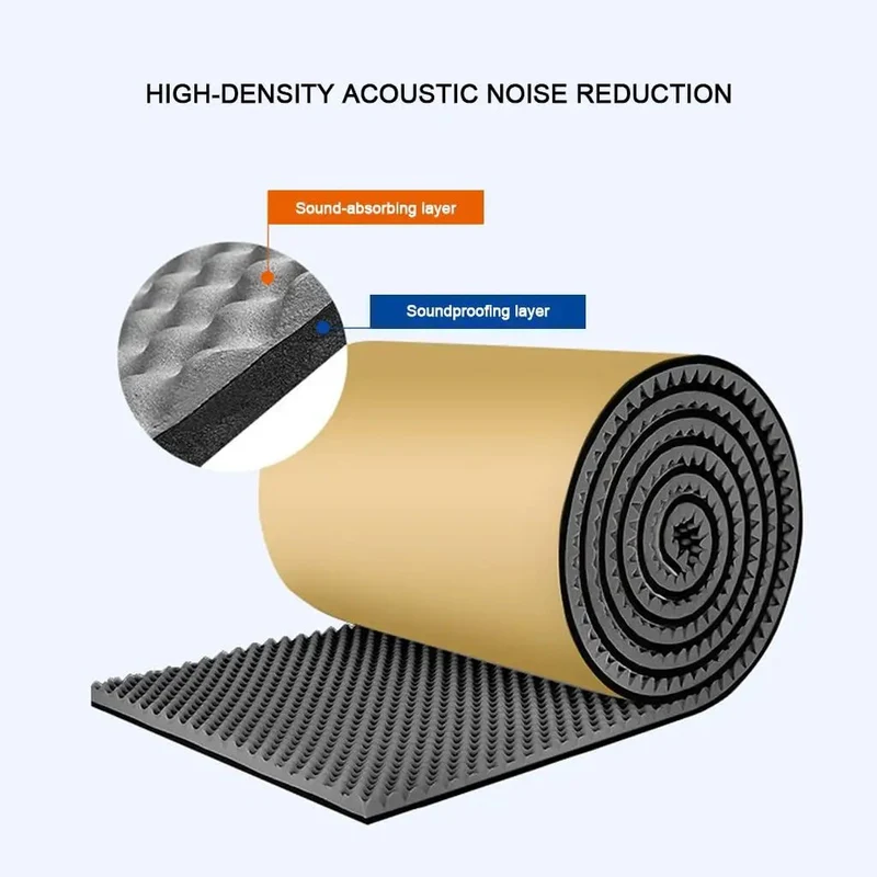 Slick Heavy Duty Egg Crate Acoustic Foam Roll Self Adhesive Soundproof Wall Panels High Density Rock Solid Noise Dampening Marine Foam Sheets Pro Grade Home Studio Setup Orange Roll