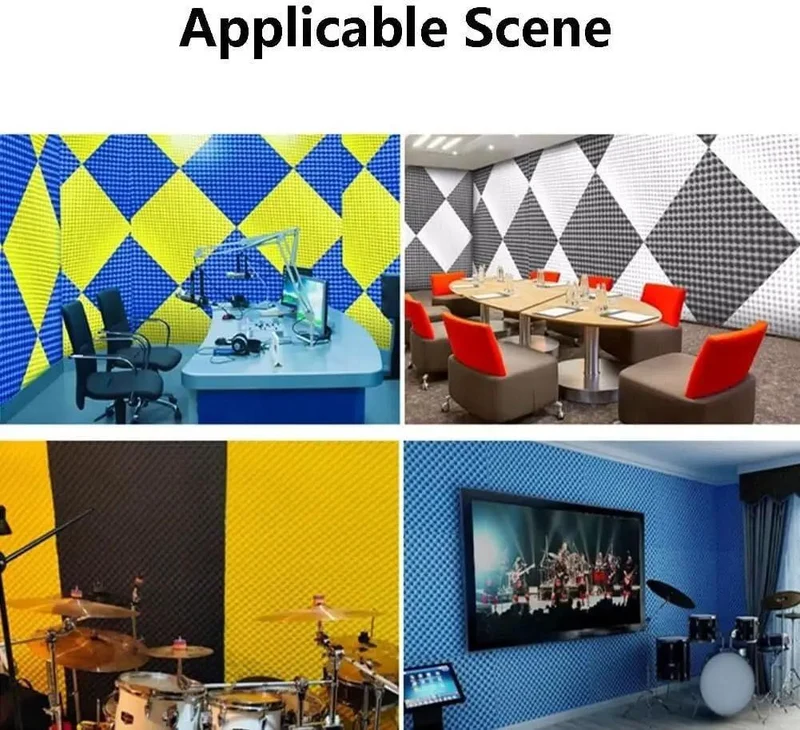 Peel And Stick Acoustic Foam Panels Thick Egg Crate Design Heavy Duty Soundproofing Tiles Easy Cut Noise Blocker For Home Studio Makeovers And Garage Chill Zones