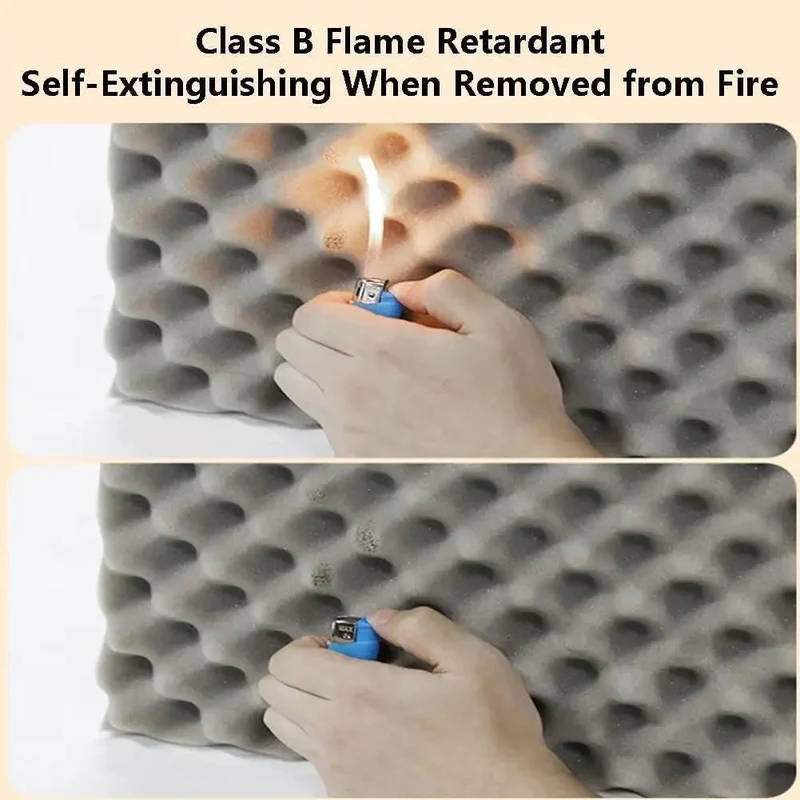 Top Tier Self Adhesive Acoustic Foam Panels Sick Soundproofing Tiles For Home Studio And Music Room Wall Sound Dampening Pads Low Odor Polyurethane Egg Crate Design Mat Black