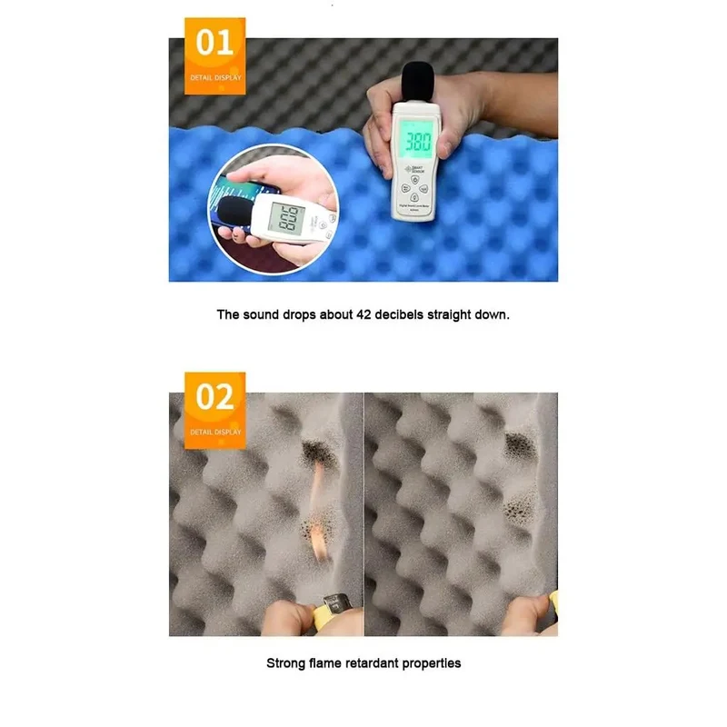 Heavy Gauge Acoustic Foam Rolls With No Sweat Self Adhesive Backing Top Tier Sound Dampening Wall Tiles For Home Booths And Podcast Spaces Built From Thick Flame Resistant Polyurethane Pads In Fresh Grey Finish