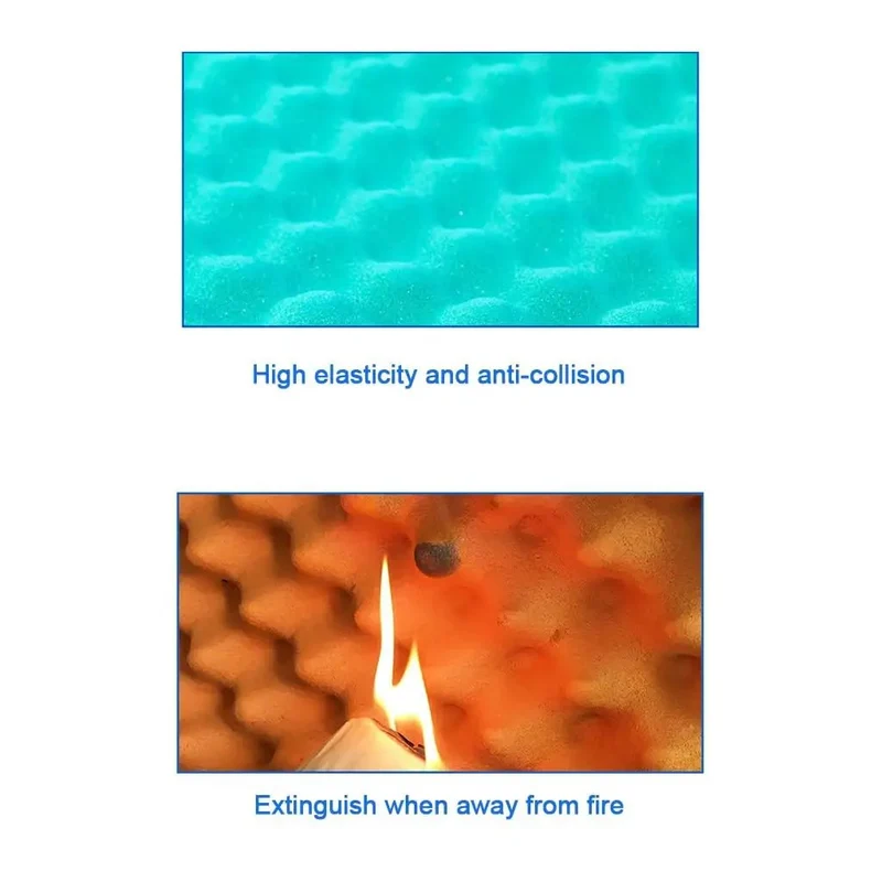 Blue Egg Crate Acoustic Foam Roll That Slays Noise, 3.2 Inch X 32.8 Feet, 2 Inch Thick Sound Proof Panels With Adhesive, Flame Retardant Sponge To Dampen Echoes, Block Racket, Home Studio Walls