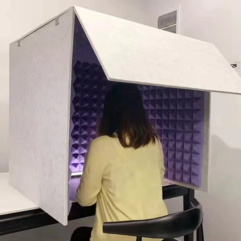 Portable Microphone Soundproof Foam Booth Cube High Density Noise Isolating Acoustic Panels For Podcast Content Creator Studio Recording Streaming Voiceover Desk Setup