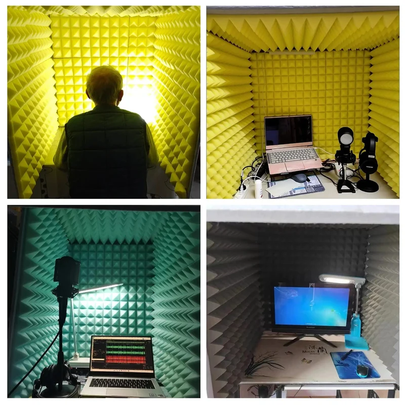 Straight Fire Desktop Sound Insulation Booth Cube Portable Vocal Mic Shield Loaded With Thick Acoustic Foam Panels For Chill Recording Chops And Completely Dead Room Tone Wherever You Drop To Track