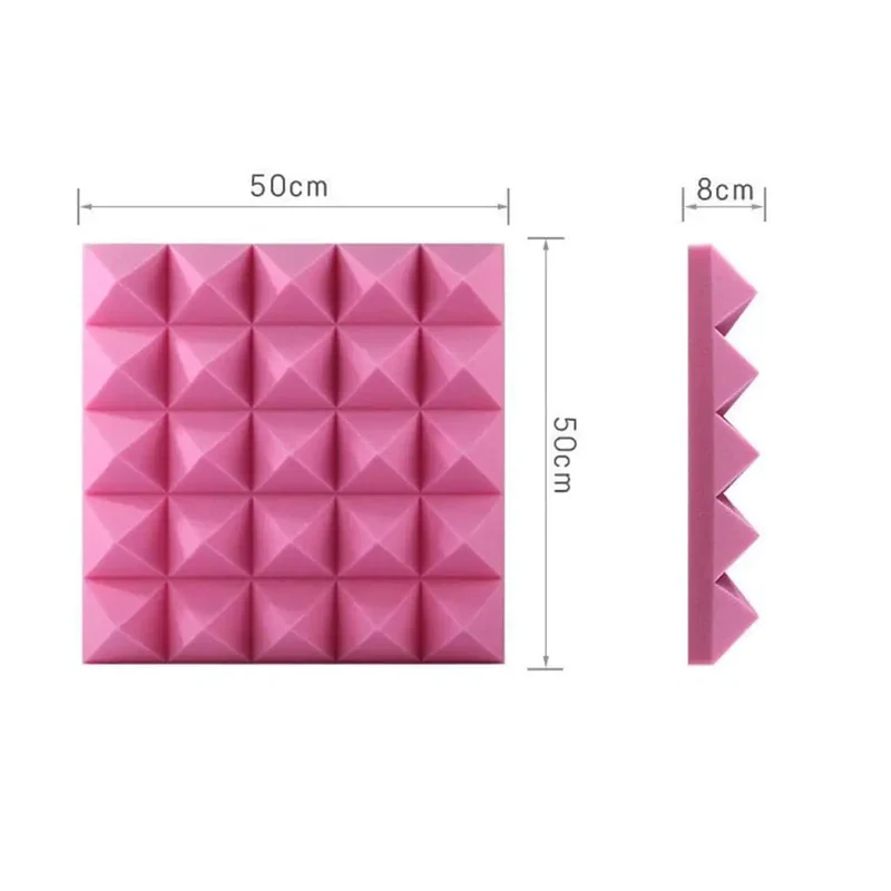 Heavy Duty Pink Acoustic Foam Panels For Walls 12 Pack Self Adhesive Soundproofing Tiles Featuring Fireproof High Density Noise Reducing Padding For A Smooth Audio Vibe In Your Space