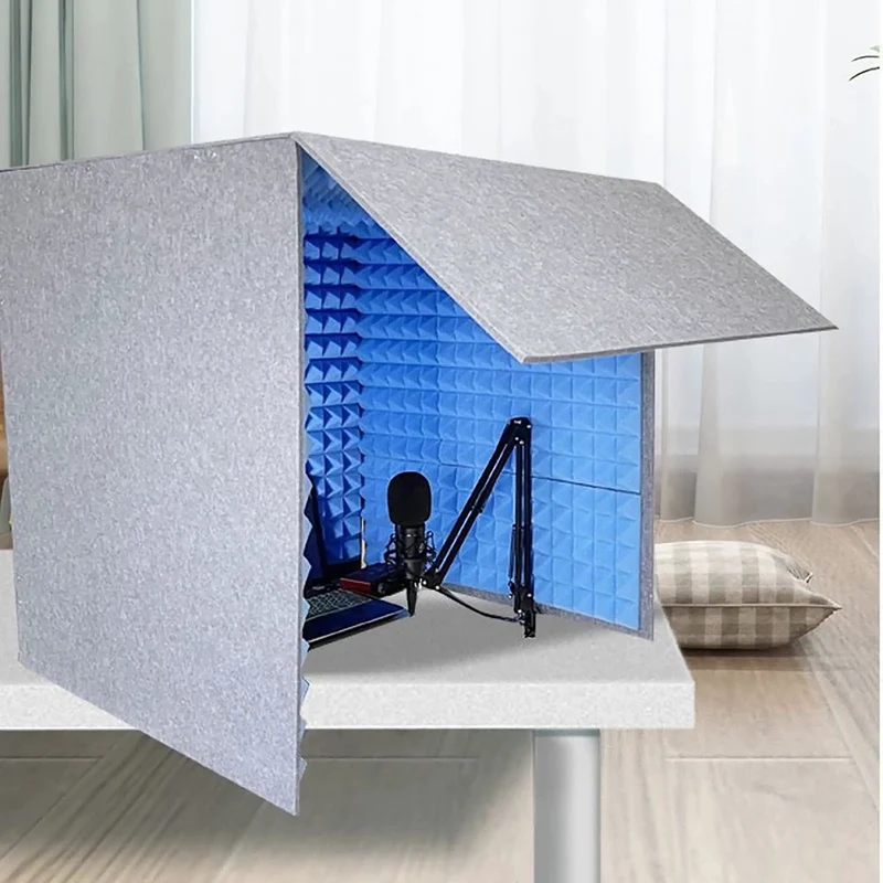 Kick Echo Down And Grab Crisp Audio Now With This Foldable Mic Shield That Doubles As A Portable Soundproof Booth Cube For Desk Podcast Recording Where You Cant Miss A Beat