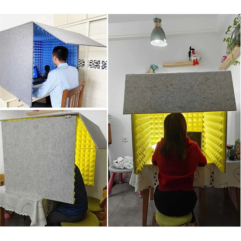 Rock Solid Soundproof Vocal Booth Portable Microphone Isolation Shield Desktop Acoustic Foam Coverage Killer Noise Blocking For Crisp Professional Home Studio Sessions Every Single Time