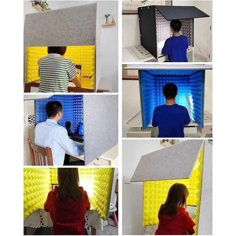 Rock Solid Soundproof Vocal Booth Portable Microphone Isolation Shield Desktop Acoustic Foam Coverage Killer Noise Blocking For Crisp Professional Home Studio Sessions Every Single Time