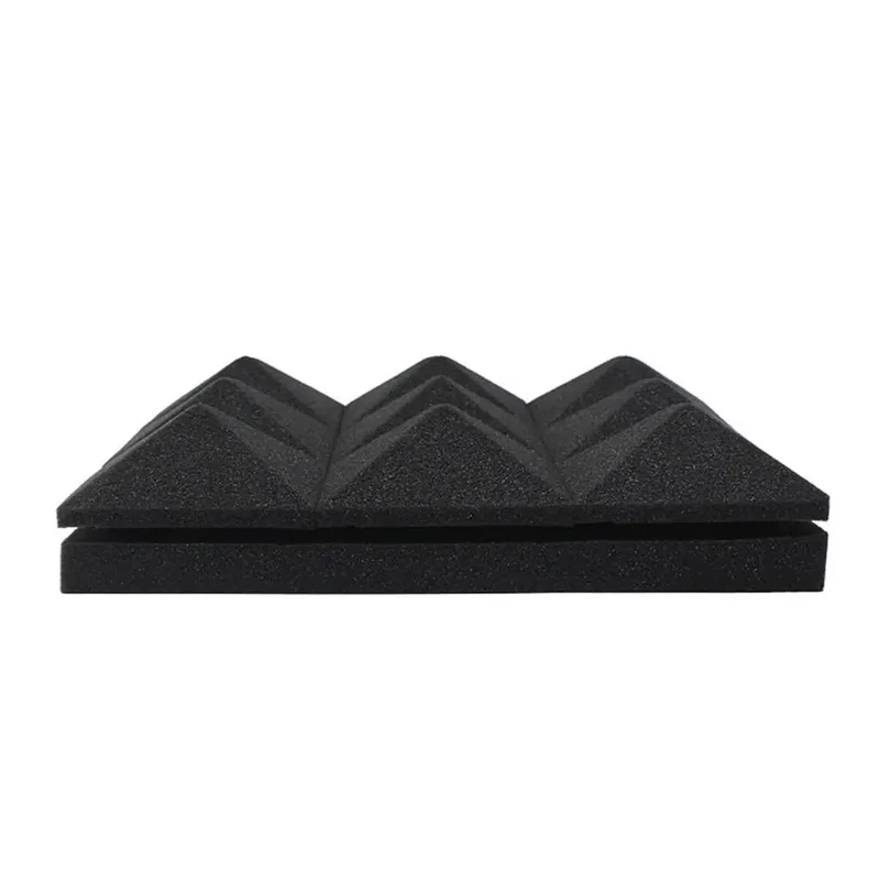 Rock Solid Acoustic Foam Panels 6 Pack Pyramid Soundproof Wall Decor 12X12X2 Inch Flame Retardant Dampening Treatment Block Studio Home Room Echo Reverb Bass