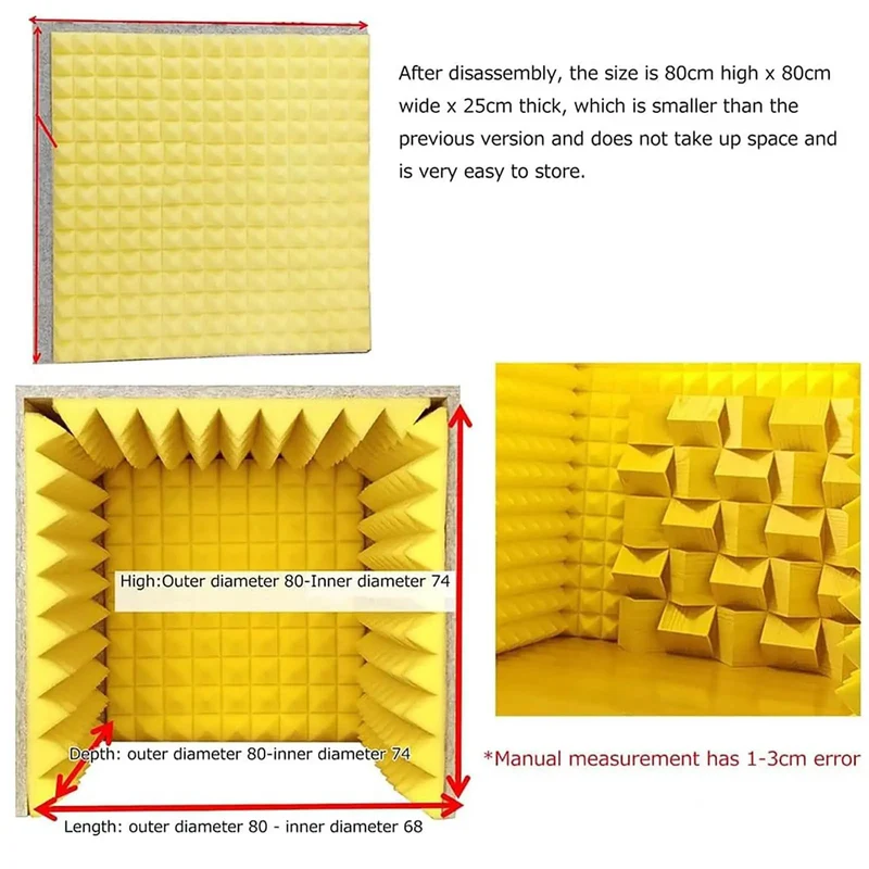 Portable Desktop Sound Isolation Booth For Microphones High Density Acoustic Foam Vocal Recording Cover Quick Setup Podcast Mic Blocking Zero Echo Pro Level Home Studio Kit