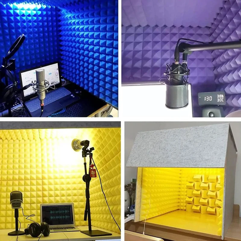 Portable Desktop Sound Isolation Booth For Microphones High Density Acoustic Foam Vocal Recording Cover Quick Setup Podcast Mic Blocking Zero Echo Pro Level Home Studio Kit