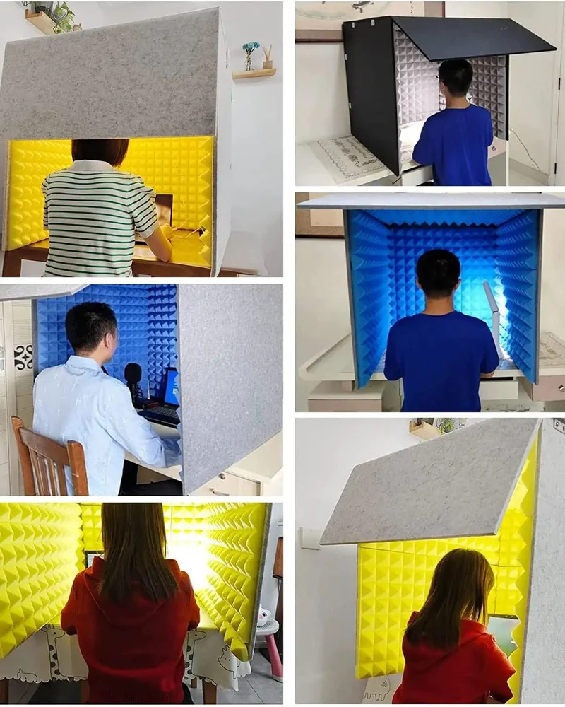 Portable Soundproof Booth Featuring Heavy Duty Foldable Acoustic Foam Panels For Desktop Microphones And Knock Down Background Noise To Bag Crystal Clear Vocals On The Fly Straight From The Box Effortless Desk Setup