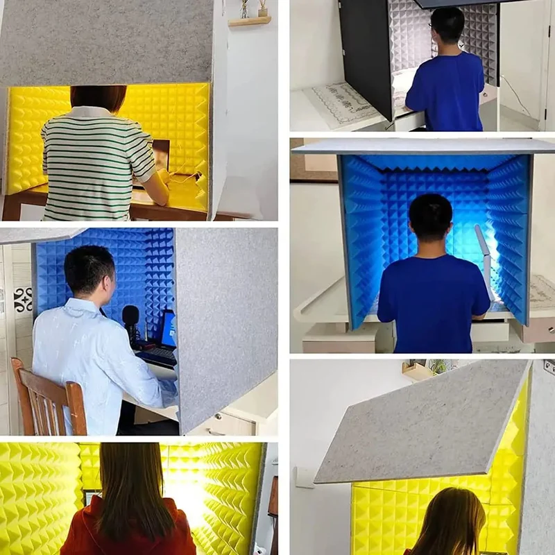 Portable Desktop Soundproof Booth With Three Sixty Degree Acoustic Foam Panels For Vocal Recording And Mic Isolation Cuts Echo For Real Straight Heat Massive Upgrade For Home Studio Setup