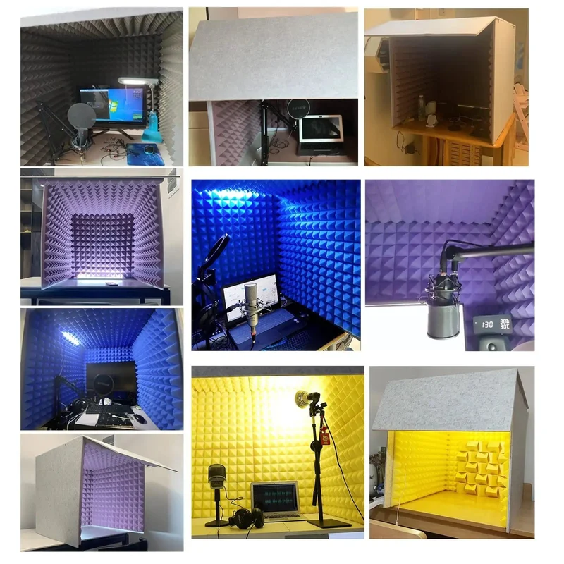Top Tier Portable Soundproof Booth Desktop Vocal Shield High Density Acoustic Foam Panels That Knock Out Echoes And Background Noise For Bangin Home Studio Recordings