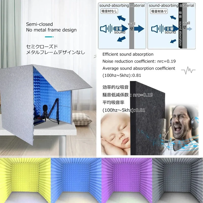 Top Tier Portable Soundproof Booth Desktop Vocal Shield High Density Acoustic Foam Panels That Knock Out Echoes And Background Noise For Bangin Home Studio Recordings