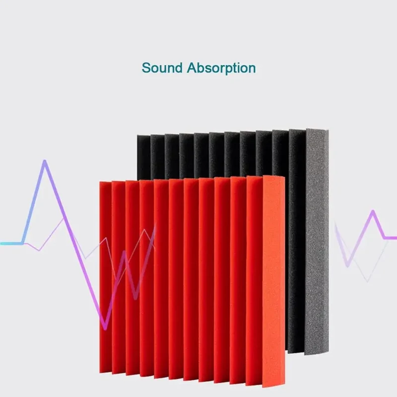 12 Piece Triangle Groove Acoustic Foam Panels For Sound Proofing High Density Flame Retardant Studio Sound Dampening Wall Tiles 12X12X2 Inches Red Sick Noise Absorption Solid Build Quality Game Changing Room Acoustics