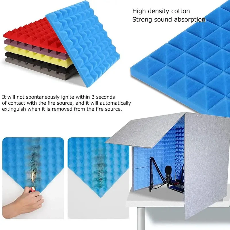 Heavy Duty Foldable Soundproof Booth With Thick Acoustic Foam Panels For Vocal And Microphone Recording Desktop Studio Sound Dampening Pod In Blue That Brings Straight Fire To Your Sessions