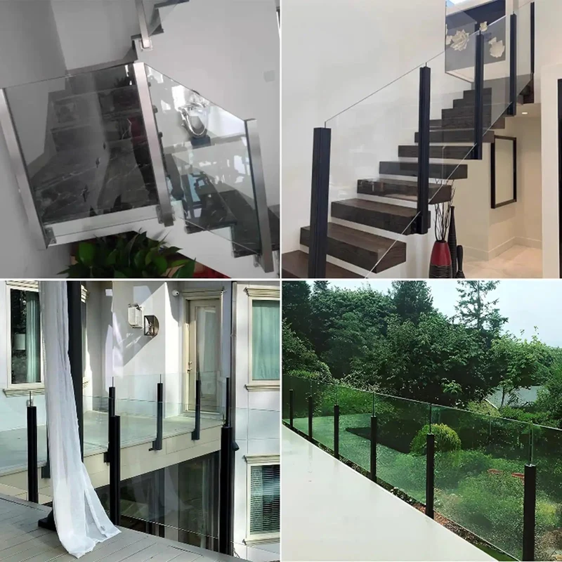 Heavy Duty Black Deck Fence Railing Post Wall Mount Balcony Guardrail With Clip Lock Panels DIY Backyard Safety Barrier No Sweat Assembly Beefy Build Premium Steel Right End Post 30 Inch Height