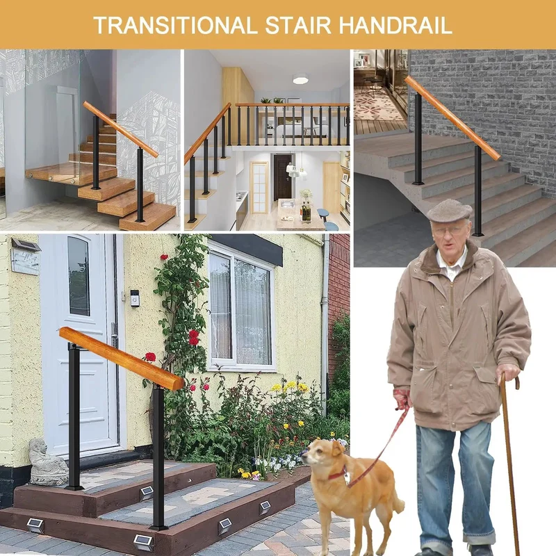 Rock Solid Adjustable Wooden Hand Railing For Floor Mount Bannister System Great For Indoor Outdoor Stairs Decks And Gardens Offering Zero Fuss Install Natural Timber Finish And Bulletproof Durability For Reliable Everyday Use