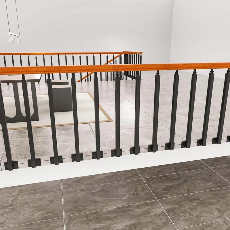 Built Tough Matte Black Wrought Iron Deck Spindles With A Rock Solid 270 Degree Adjustable Side Mount Railing Post For Easy Stair Setup Or Patio Deck Glow Up Pack Of 8