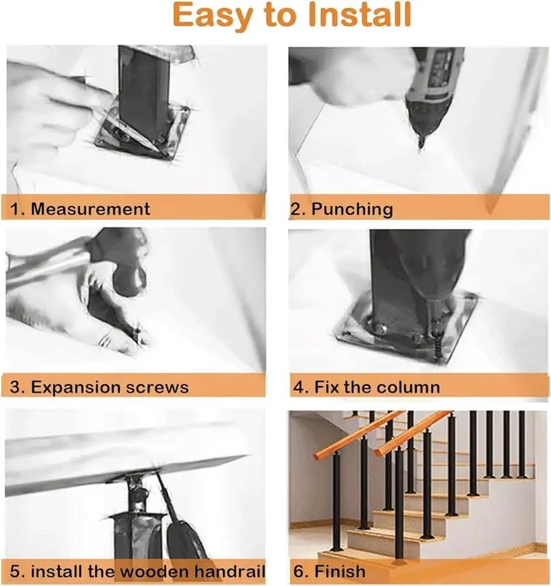 Built Tough Matte Black Wrought Iron Deck Spindles With A Rock Solid 270 Degree Adjustable Side Mount Railing Post For Easy Stair Setup Or Patio Deck Glow Up Pack Of 8