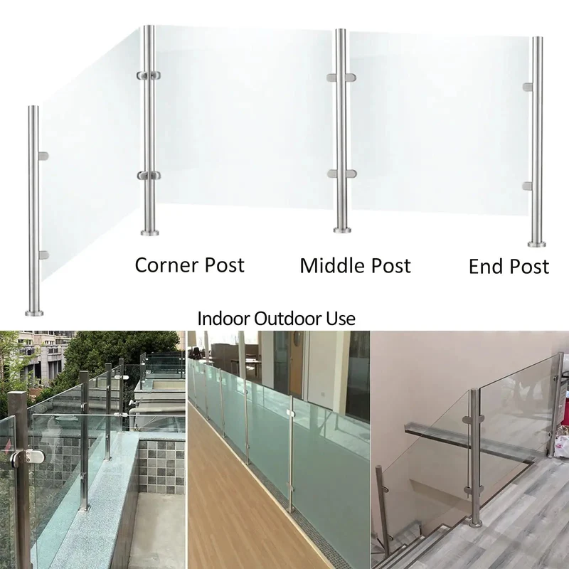 Super Heavy Duty Stainless Steel Glass Railing Baluster Post Clamp For Decks Patios And Balconies Slick Square Design For Outdoor Fencing And Stair Projects With Rock Solid Adjustability