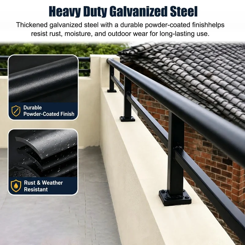 Take Your Outdoor Safety Game To The Next Level With This Hella Secure Exterior Railing. Built For Rooftop Terraces And Balconies, This Double Post Wall Extender Keeps Children And Pets Protected While Giving Your Low Parapet A Serious Upgrade.