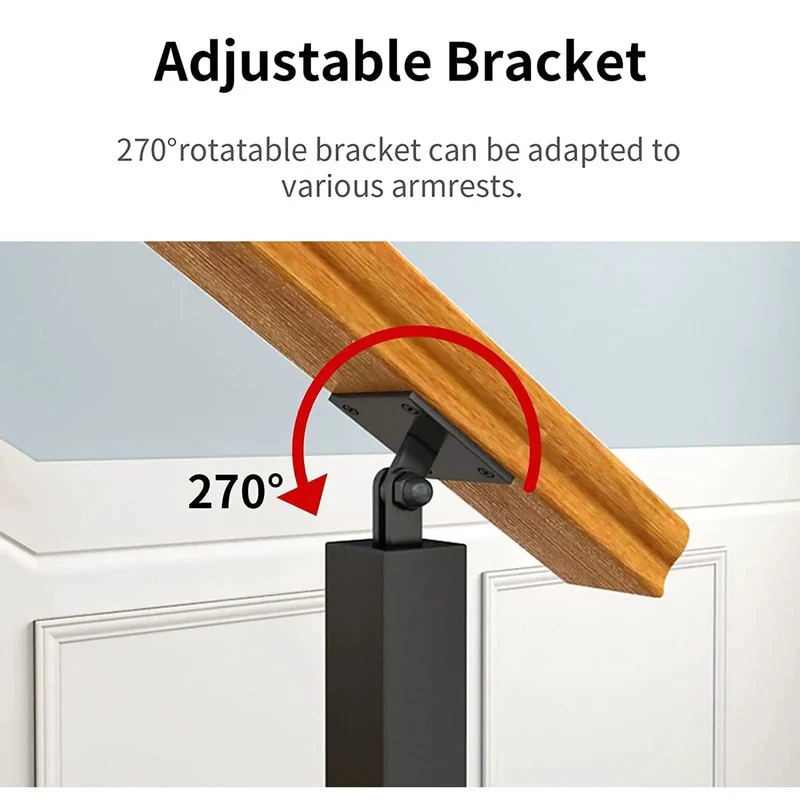 Rock Solid Black Metal Railing Pillar Featuring 270 Degree Pivot Mount Bracket Heavy Duty Deck Balusters With Crisp Slim Spindle Posts For Quick Porch Setup And Backyard Fence Upgrades