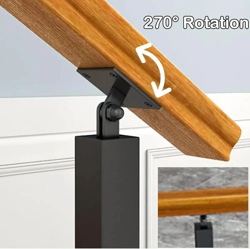 Rock Solid Heavy Duty Wrought Iron Side Mount Deck Spindle Railing Post 85Cm Black Rust Proof 6 Pack All Weather Outdoor Balcony Stair Guard Safety Rail Kit