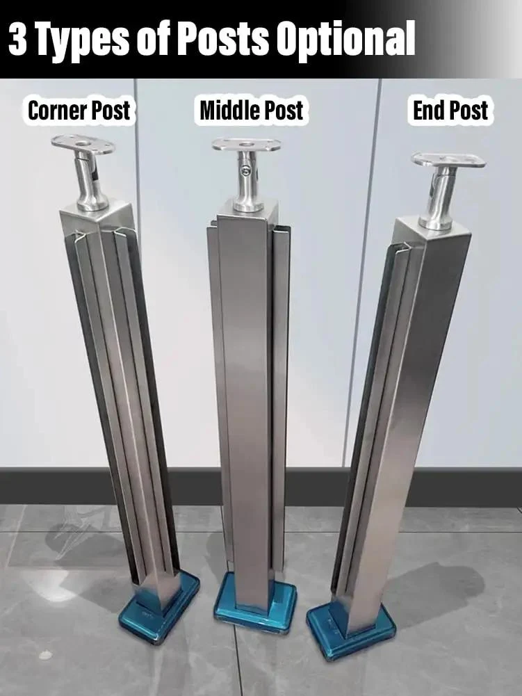 Hella Sturdy Gold Stainless Steel Deck Railing Posts For 10Mm To 12Mm Glass Panels Chef Kiss Finish Patio Guardrail Kit That Installs Smooth And Stays Super Solid Indoors Or Outdoors