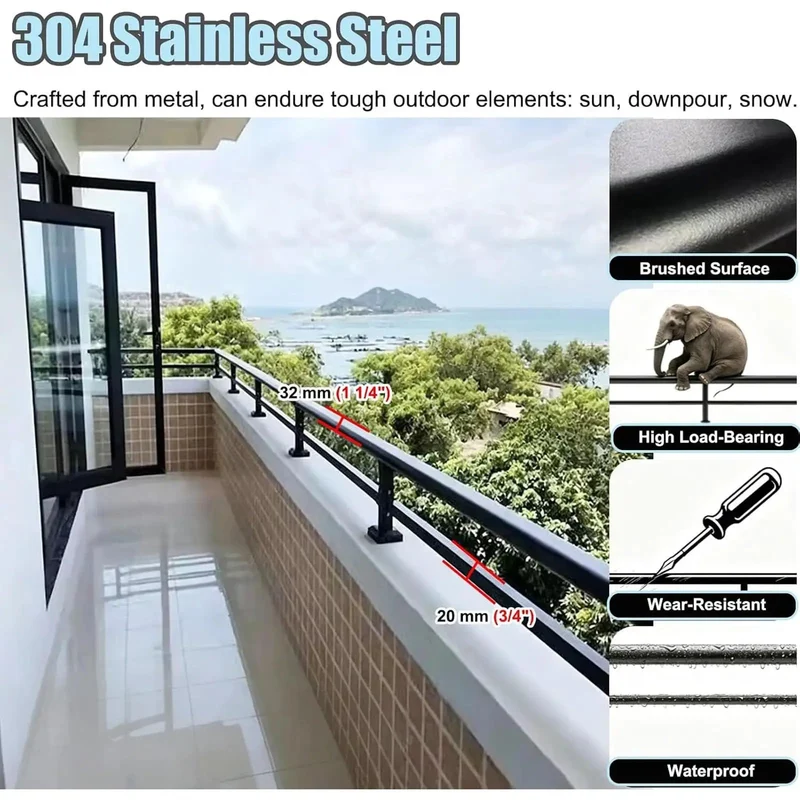 Premium 304 Stainless Steel Balcony Fence Post Extender Adding A Slick Top Rail Kit To Lock Down Deck Safety And Keep Pets Off The Railing Hassle Free For Outdoor Spaces
