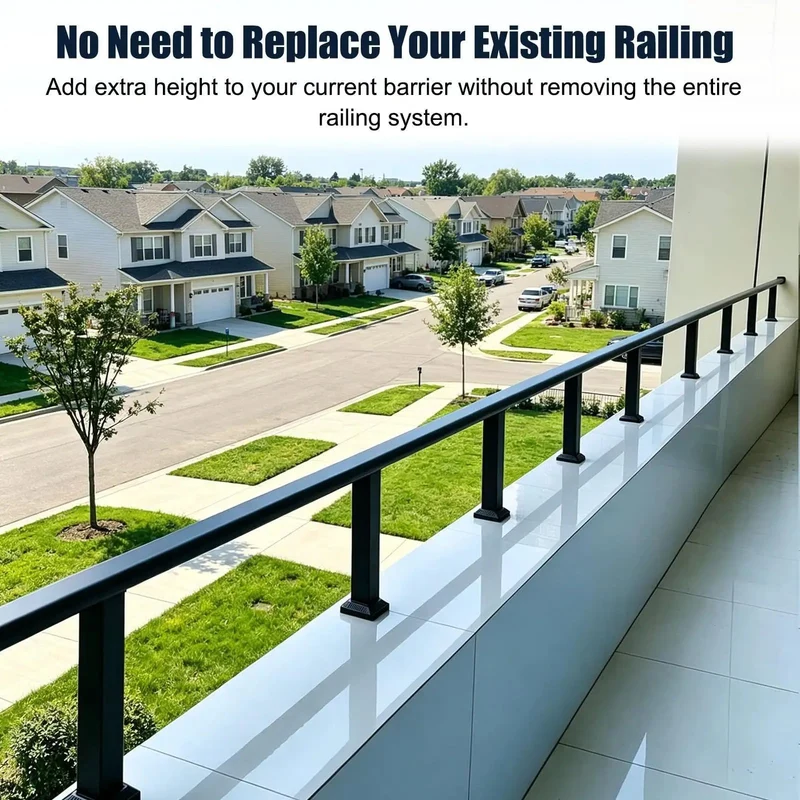 Height Increasing Balcony Railing Kit With Wall Extender For Low Walls Delivers Hella Secure Safety Barrier For Kids And Pets Featuring No Sweat Lightweight Assembly And Beastly Strength Durability