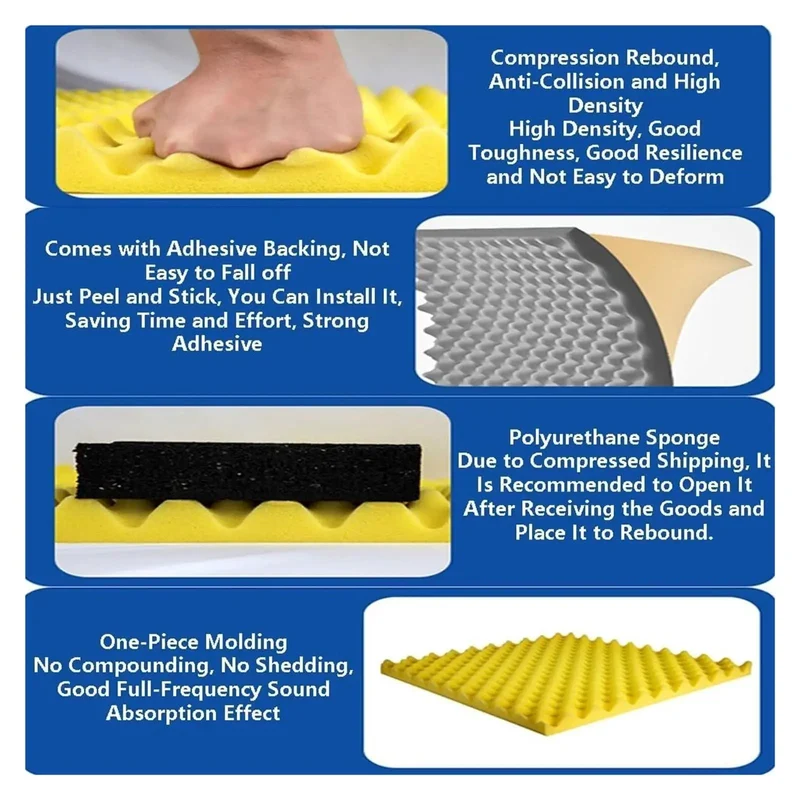 Professional Polyurethane Self Adhesive Soundproofing Foam Rolls Five Meter Long Killer Acoustic Dampening Panels For Home Recording Studio Walls And Ceilings No Sweat Setup
