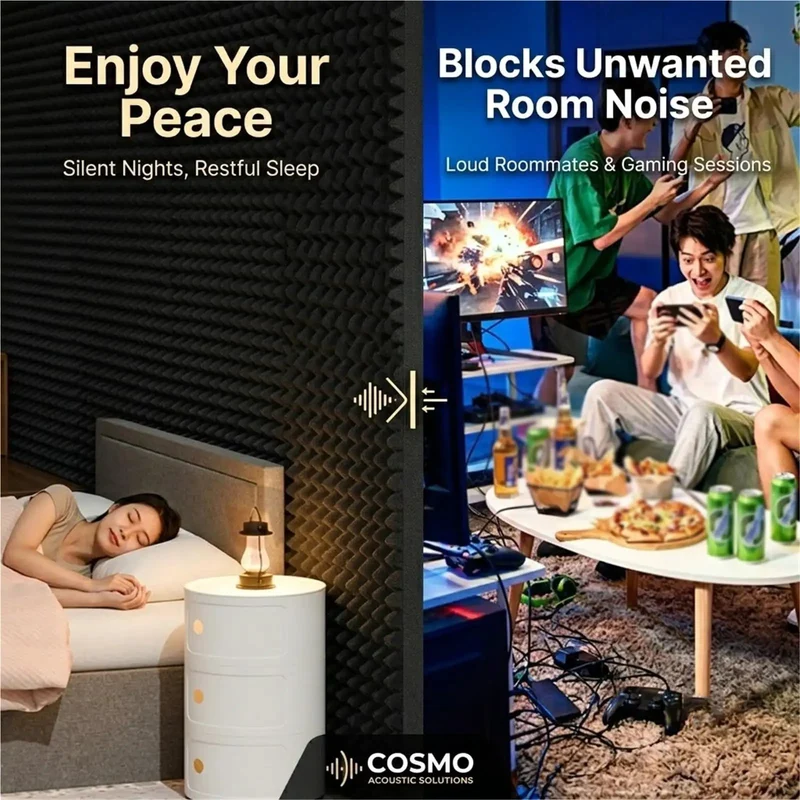 Rock Solid Peel And Stick Acoustic Foam Roll Self Adhesive Soundproof Wall Padding For Noise Reduction Room Setup Quick Hassle Free Install Continuous Width Minimizes Seams No Sticky Glue Mess Required